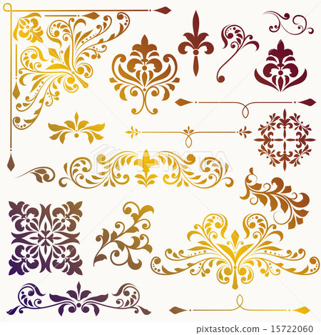 vector vintage floral design elements vector vintage floral design elements 15722060