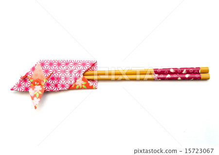 Crane folding chopstick bag folded with origami Crane folding chopstick bag folded with origami 15723067