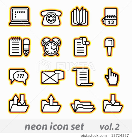 Neon icon set(vector, CMYK) 15724327