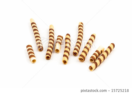 Scattered wafer sticks isolated on white 15725218