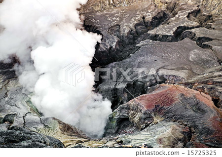 Smoking creater volcano 15725325