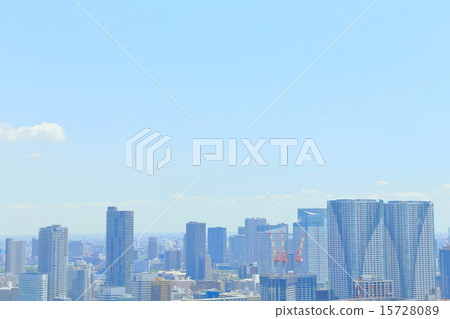 The cityscape of Tokyo (the building group and the landscape of the blue sky) The cityscape of Tokyo (the building group and the landscape of the blue sky) 15728089