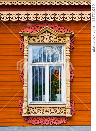 Carved window in historical town Kolomna - Russi 15731029