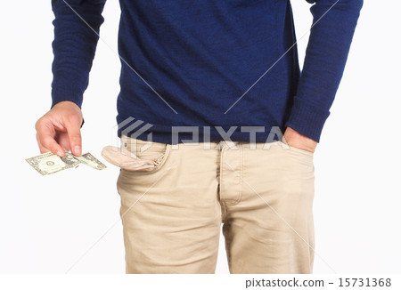 Man Searching for Cash in his Pockets 15731368