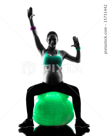 pregnant woman fitness exercises silhouette 15731442