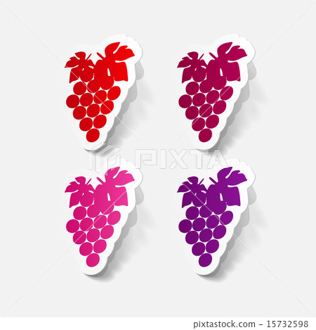paper sticker: grapes paper sticker: grapes 15732598