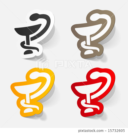 paper sticker: sign snake with a bowl 15732605