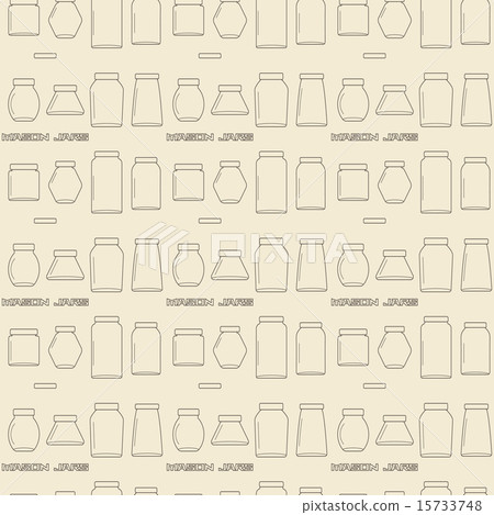 Mason jars linear icon set seamless texture. Mason jars linear icon set seamless texture. 15733748