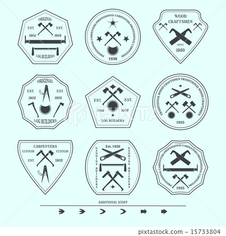 Logotype set for construction and carpentry. Logotype set for construction and carpentry. 15733804