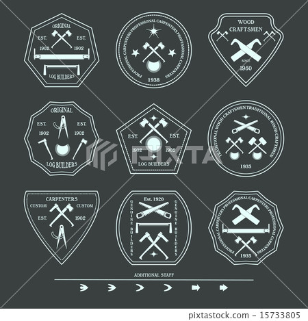 Logotype set for construction and carpentry.  15733805