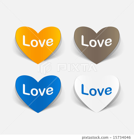 paper sticker:  Heart. Love 15734046