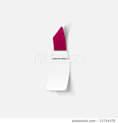 Realistic paper sticker: lipstick Realistic paper sticker: lipstick 15734378
