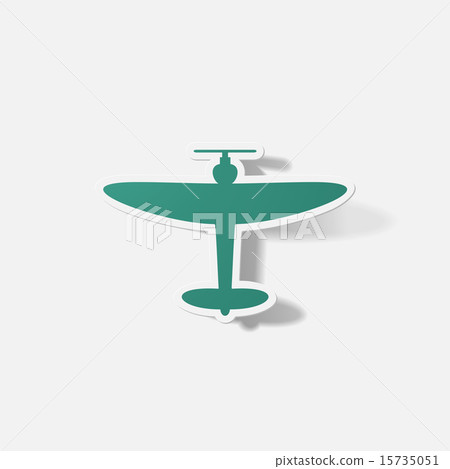 Paper clipped sticker: plane - Stock Illustration [15735051] - PIXTA