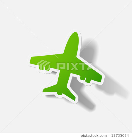 Paper clipped sticker: plane 15735054
