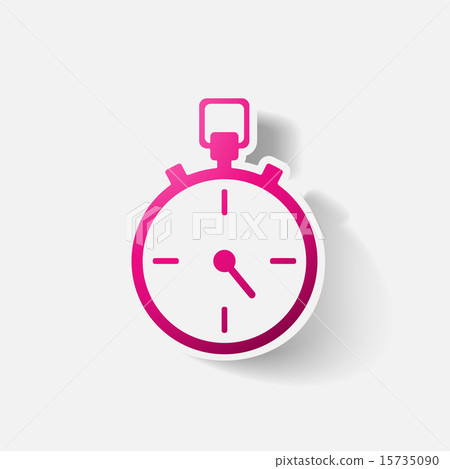Paper clipped sticker: stopwatch Paper clipped sticker: stopwatch 15735090