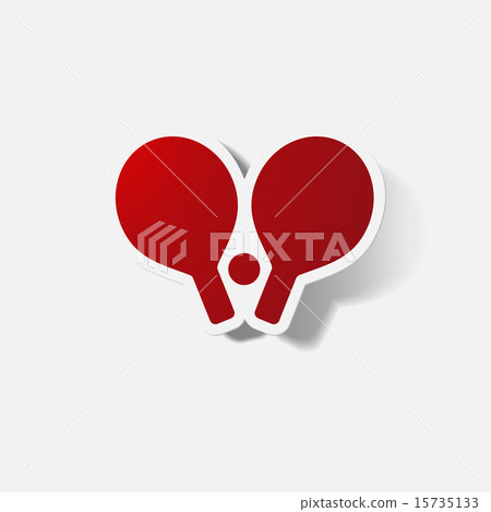 Paper clipped sticker: table tennis rackets 15735133