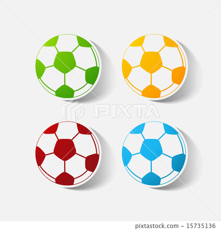 Paper clipped sticker: soccer-ball Paper clipped sticker: soccer-ball 15735136