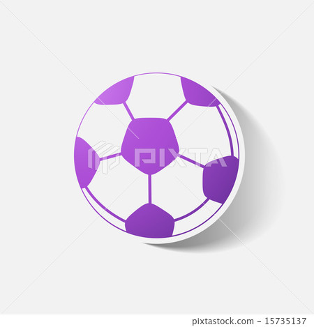 Paper clipped sticker: soccer-ball Paper clipped sticker: soccer-ball 15735137