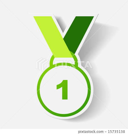 Paper clipped sticker: medal Paper clipped sticker: medal 15735138