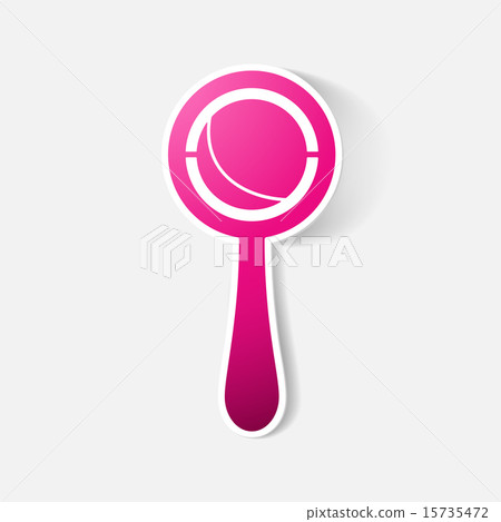 Paper clipped sticker: rattle Paper clipped sticker: rattle 15735472