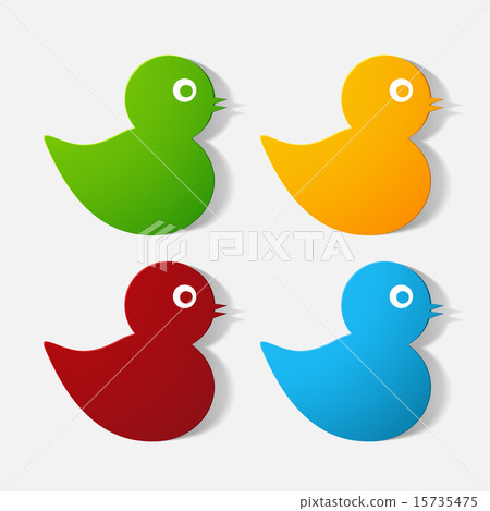 Paper clipped sticker: baby duck Paper clipped sticker: baby duck 15735475