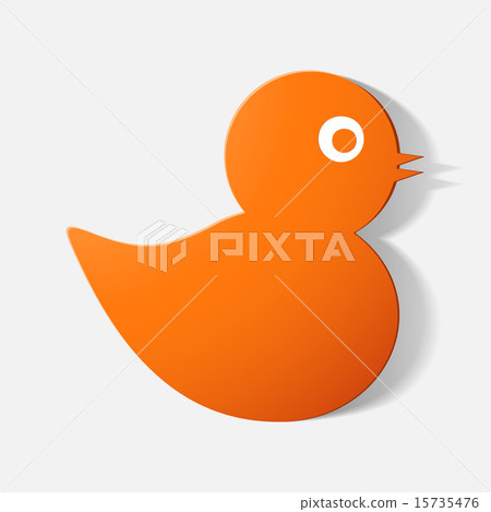 Paper clipped sticker: baby duck Paper clipped sticker: baby duck 15735476