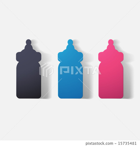Paper clipped sticker: baby bottle Paper clipped sticker: baby bottle 15735481