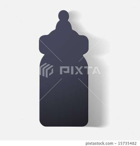 Paper clipped sticker: baby bottle Paper clipped sticker: baby bottle 15735482