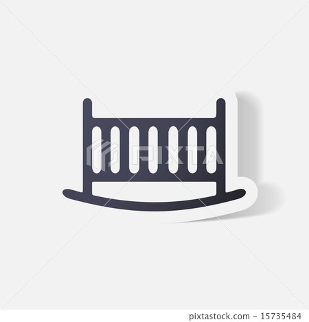 Paper clipped sticker: cot Paper clipped sticker: cot 15735484