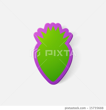 Paper clipped sticker: berry, strawberry Paper clipped sticker: berry, strawberry 15735688