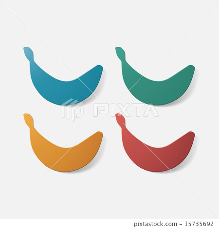 Paper clipped sticker: fruit, banana Paper clipped sticker: fruit, banana 15735692