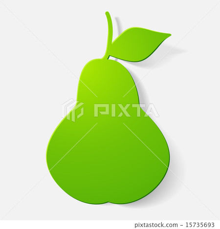 Paper clipped sticker: fruit, pear 15735693