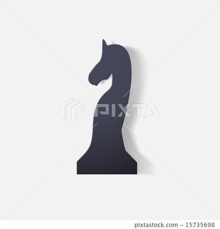 Paper clipped sticker: chess piece horse Paper clipped sticker: chess piece horse 15735698
