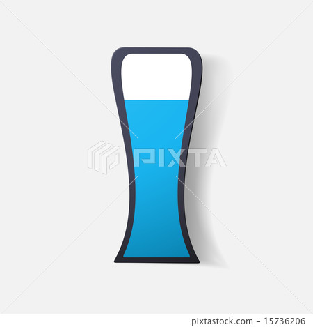 Paper clipped sticker: glass with liquid Paper clipped sticker: glass with liquid 15736206