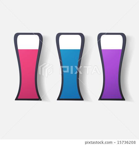 Paper clipped sticker: glass with liquid Paper clipped sticker: glass with liquid 15736208