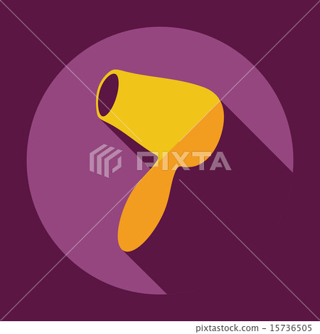 Flat modern design with shadow icon hairdryer Flat modern design with shadow icon hairdryer 15736505