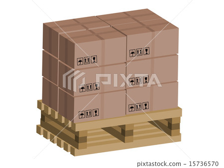 Cardboard boxes on wooden pallet 15736570