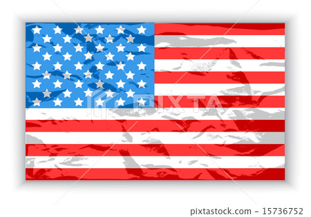 American flag on a white background with shadow 15736752