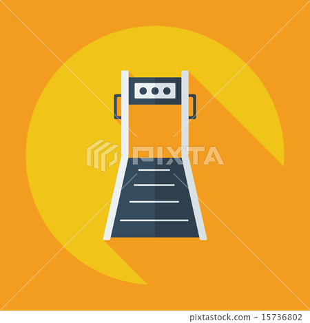 Flat modern design with shadow icon treadmill Flat modern design with shadow icon treadmill 15736802