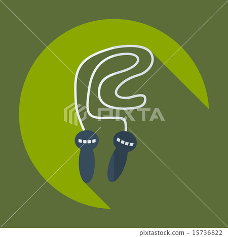 Flat modern design with shadow icon skipping rope 15736822