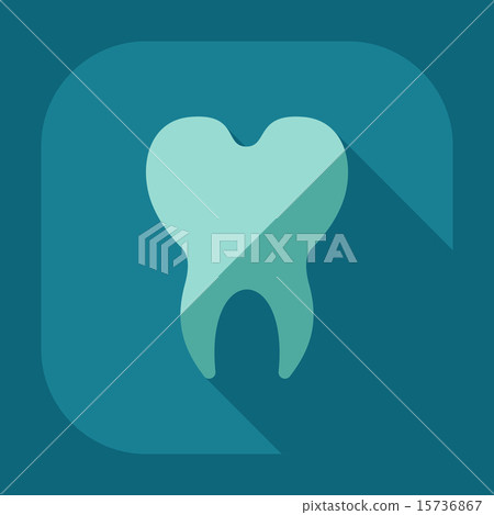Flat modern design with shadow icons tooth 15736867