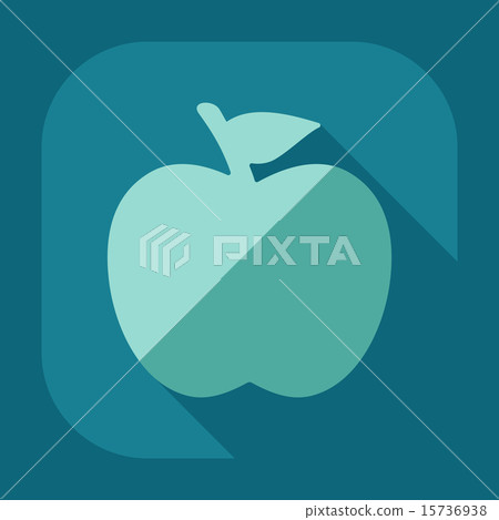 Flat modern design with shadow apple - Stock Illustration [15736938 ...