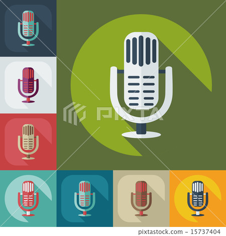 Flat modern design with shadow icon microphone - Stock Illustration ...