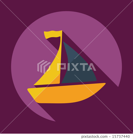 Flat modern design with shadow icon sailing ship - Stock Illustration ...