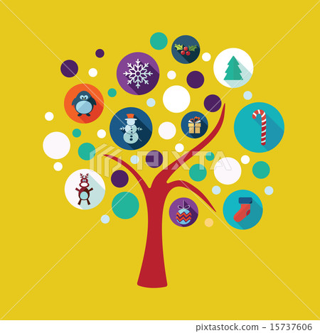 Flat concept, set modern design with shadow happy new year Flat concept, set modern design with shadow happy new year 15737606