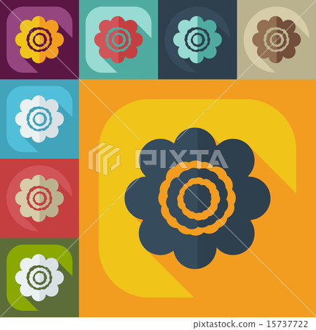 Flat modern design with shadow icon flower - Stock Illustration ...