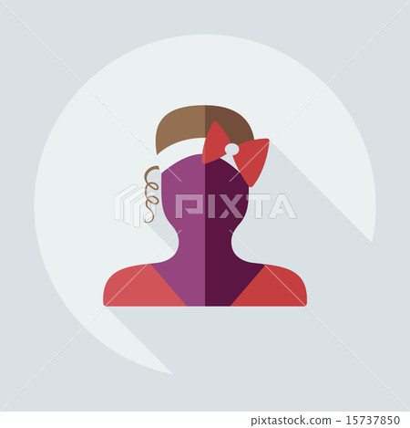 Flat modern design with shadow icon silhouette girl creative hairstyle 15737850