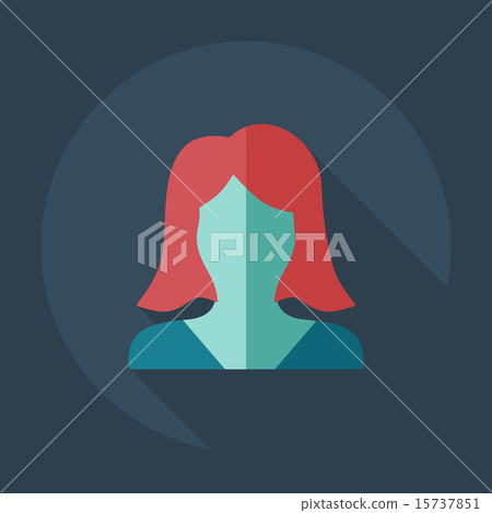 Flat modern design with shadow icon silhouette girl creative hairstyle 15737851