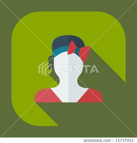 Flat modern design with shadow icon silhouette girl creative hairstyle 15737852