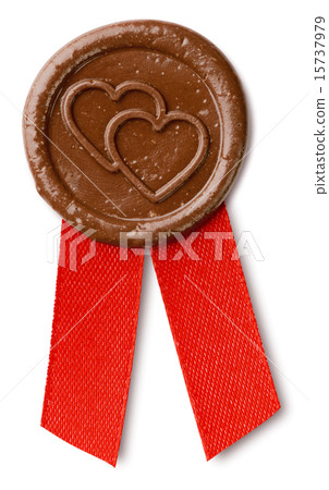 brown wax seal with hearts 15737979
